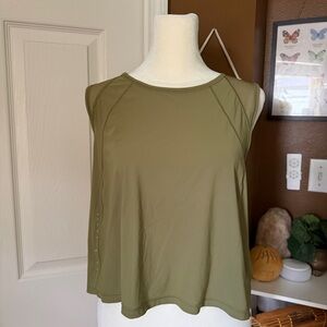 Lululemon Olive Green Women's Boxy Semi-Cropped Tank Top / fits like L